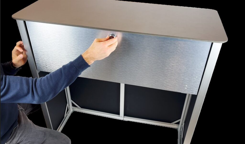 Lockable shelf unit for counters